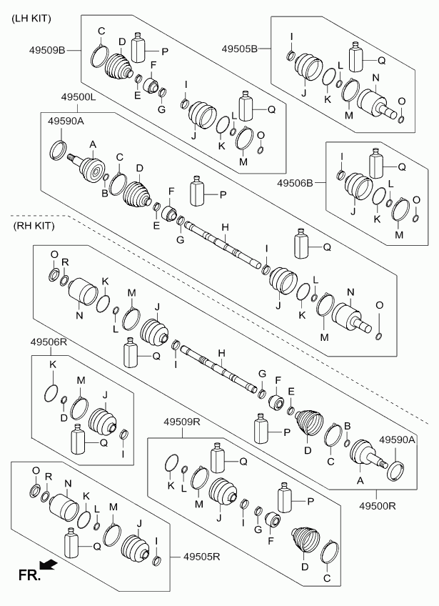 Hyundai 49606-2PA20 - Маншон, полуоска vvparts.bg