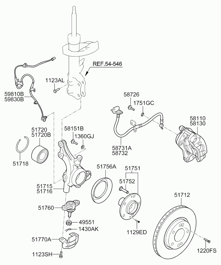 Hyundai 51760-0Q000 - Шарнири vvparts.bg