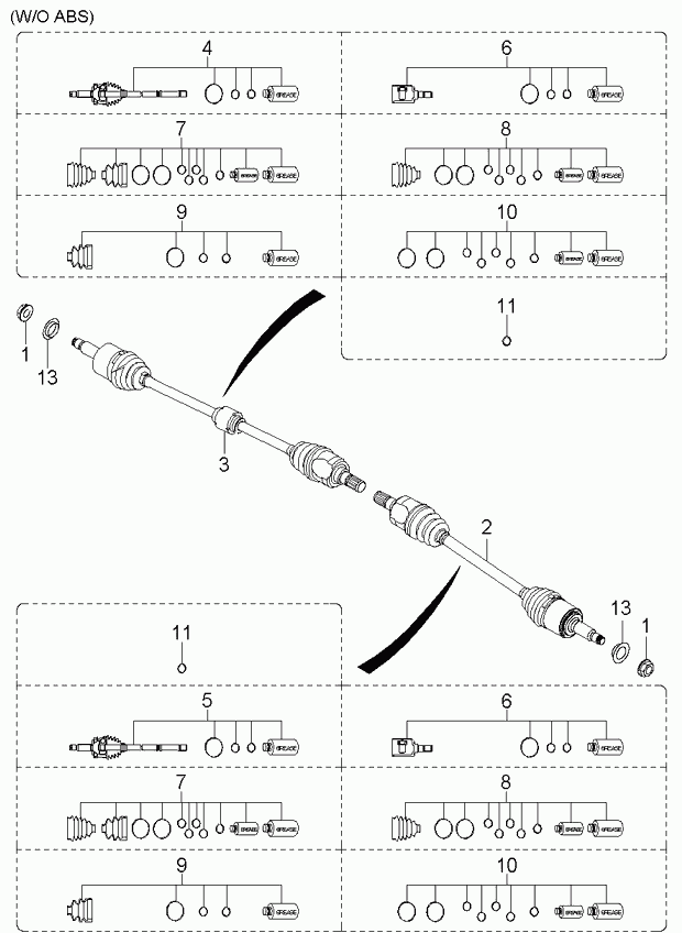 KIA 49594-07100 - Маншон, полуоска vvparts.bg