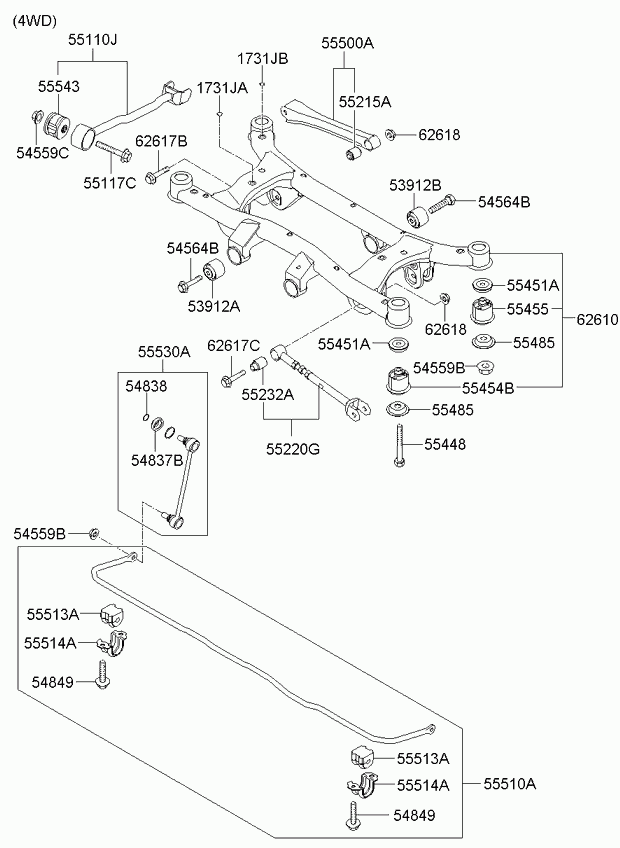 Hyundai 545591F000 - Гайка, изпускателен колектор vvparts.bg