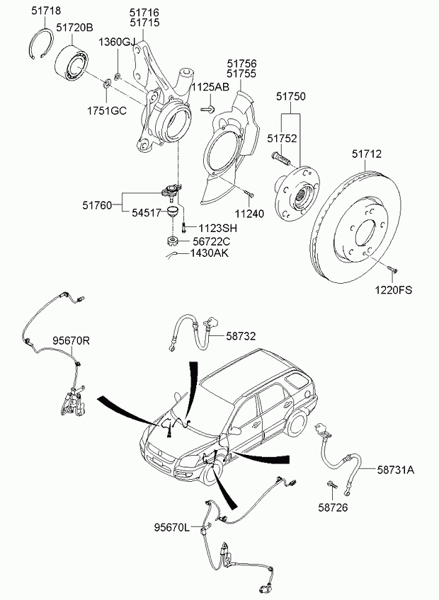 KIA 51750-2E100 - Комплект колесен лагер vvparts.bg