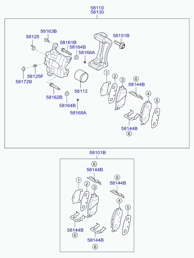 Hyundai 58130-1F000 - Спирачен апарат vvparts.bg