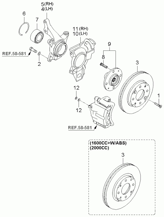 KIA 517202D200 - Комплект колесен лагер vvparts.bg