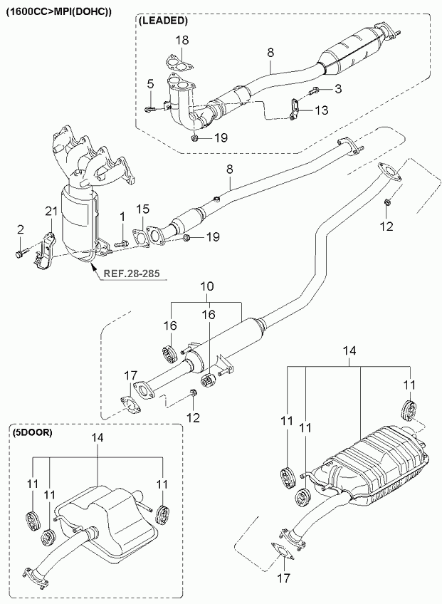 Proton 287613B000 - Скоба, изпускателна система vvparts.bg