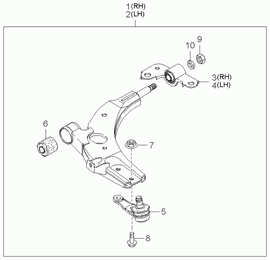 KIA 0K2NA-34-350B - Носач, окачване на колелата vvparts.bg