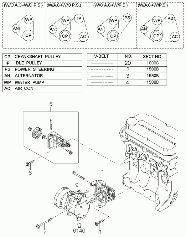 KIA 0K244 15909A - Пистов ремък vvparts.bg