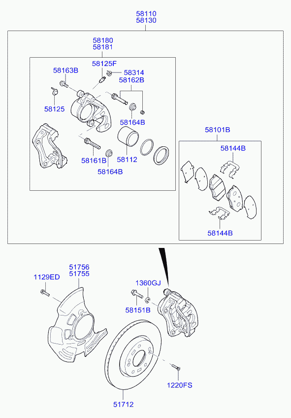 Hyundai 517123K110 - Спирачен диск vvparts.bg