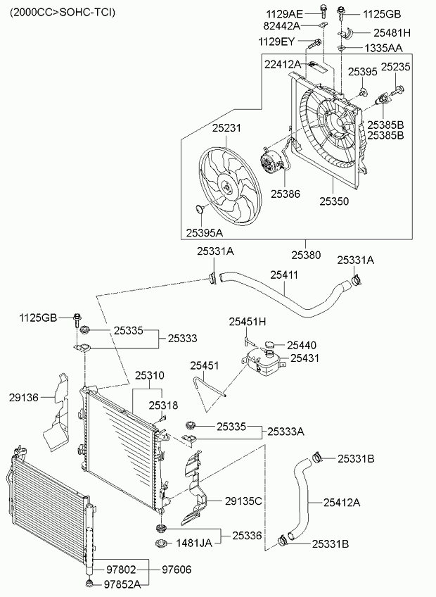 KIA 253101H800 - Радиатор, охлаждане на двигателя vvparts.bg