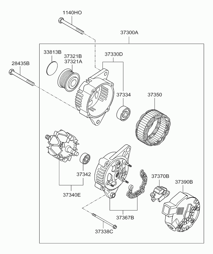 KIA 373002A805 - Генератор vvparts.bg