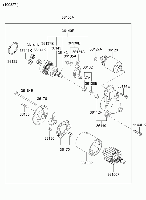 Hyundai 3610026800 - Стартер vvparts.bg