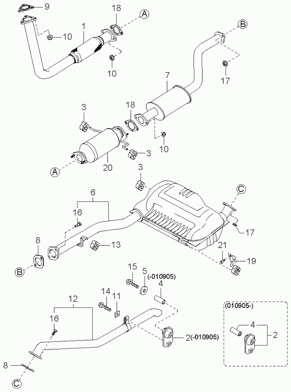 MAZDA 0B69040305B - Уплътнение, изпускателни тръби vvparts.bg