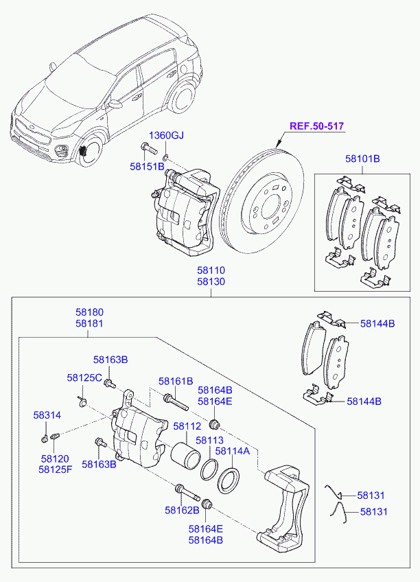 Hyundai 58110-D7500 - Спирачен апарат vvparts.bg