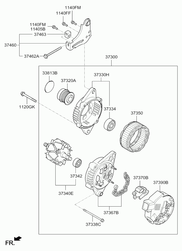 Hyundai 373202B100 - Ремъчна шайба, генератор vvparts.bg