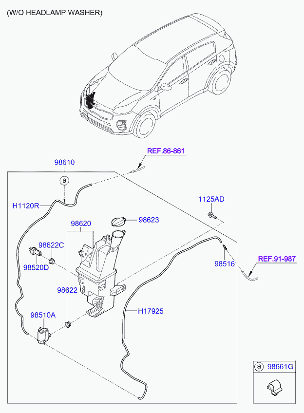 Hyundai 985102W500 - Водна помпа за миещо устр., почистване на стъклата vvparts.bg