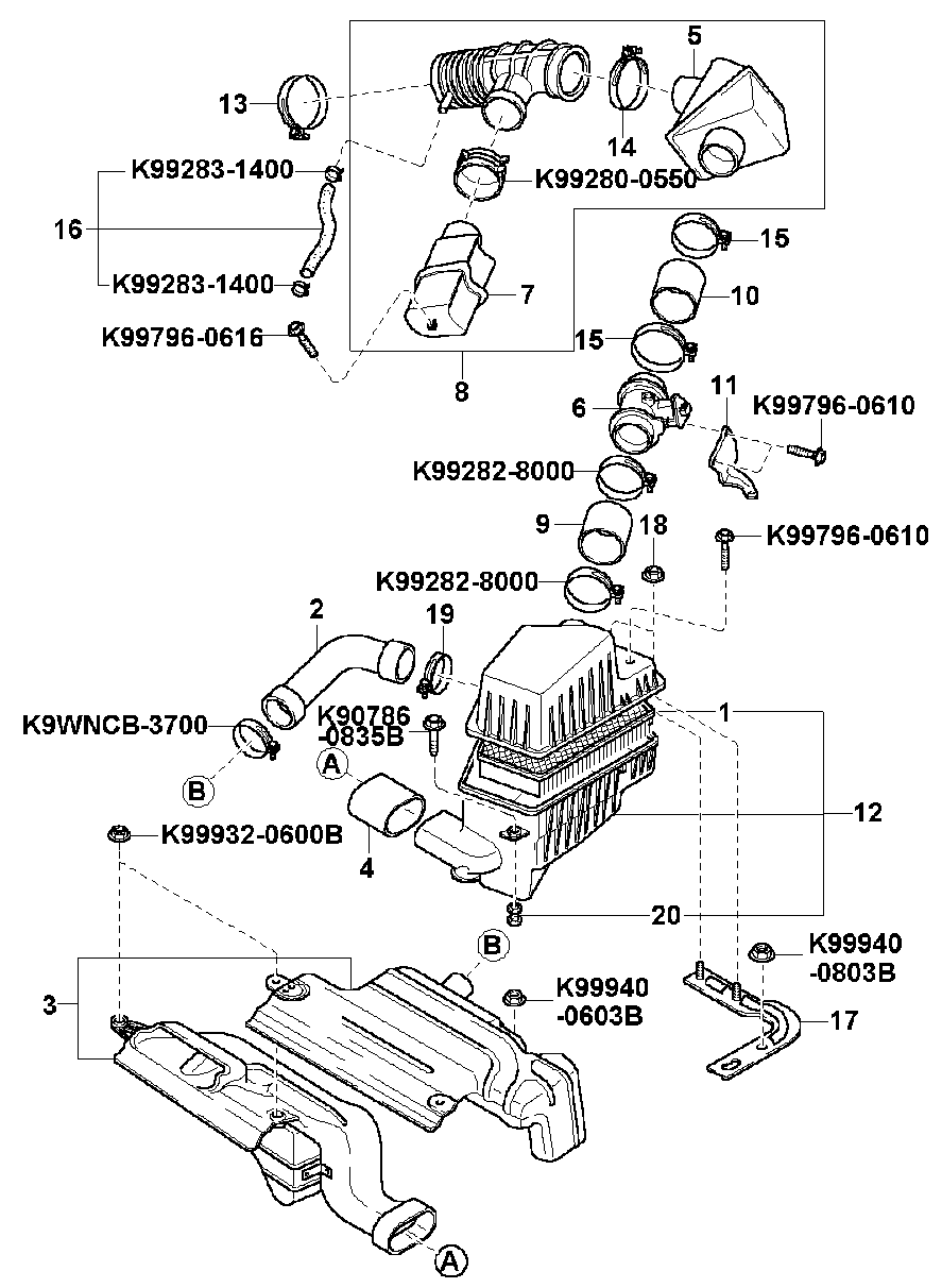 KIA 0 K9A2 13Z40 - Въздушен филтър vvparts.bg