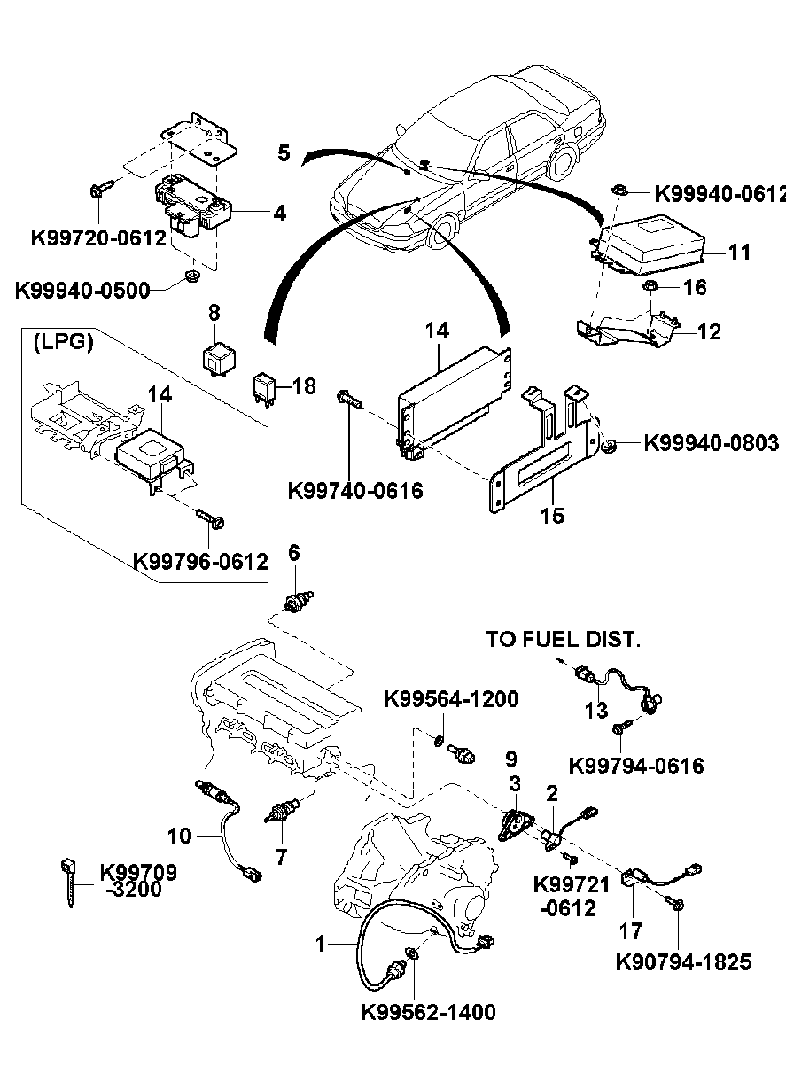 KIA 0K950 18 211 - Датчик, налягане при принудително пълнене vvparts.bg