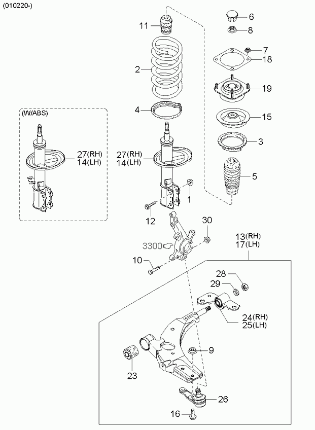 KIA 0K2C0-34-350 - Носач, окачване на колелата vvparts.bg