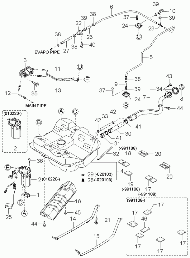 KIA 0K2AC-13-35Z - Горивна помпа vvparts.bg