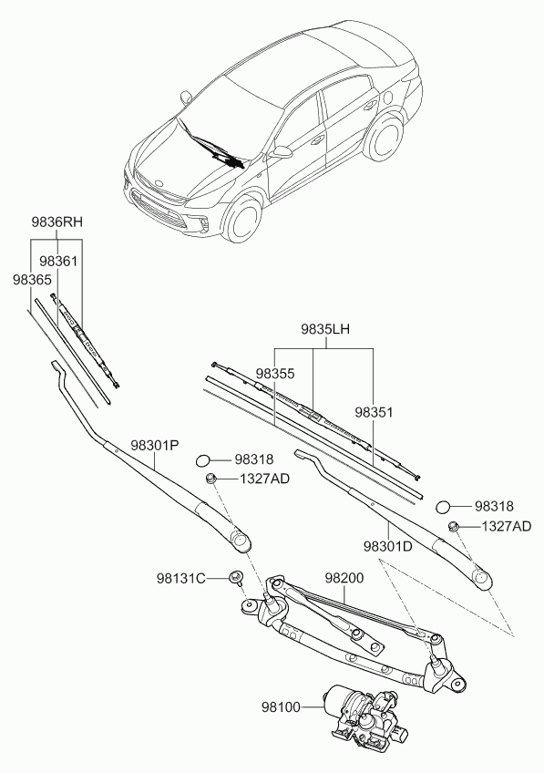 Hyundai 98360H5000 - Перо на чистачка vvparts.bg