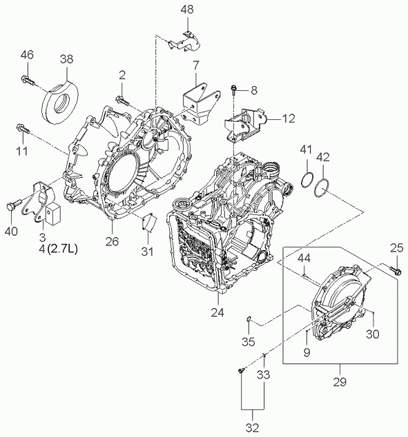 KIA (DYK) 46321-39010 - Хидравличен филтър, автоматична предавателна кутия vvparts.bg