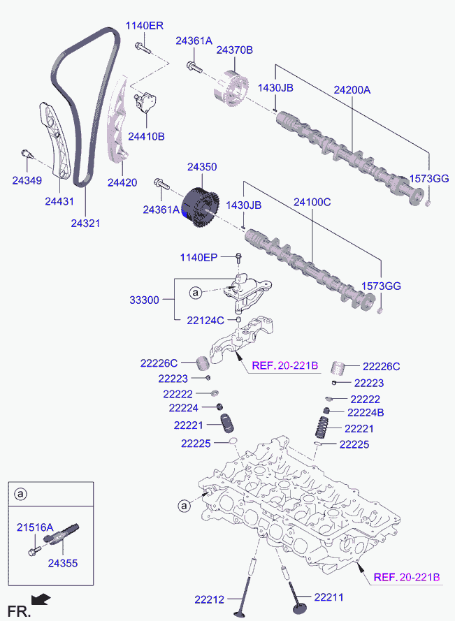 Hyundai 24431-2B620 - Комплект ангренажна верига vvparts.bg