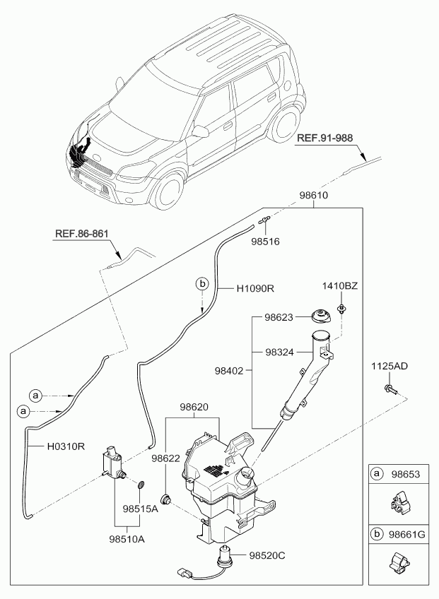 Hyundai 985102K000 - Водна помпа за миещо устр., почистване на стъклата vvparts.bg