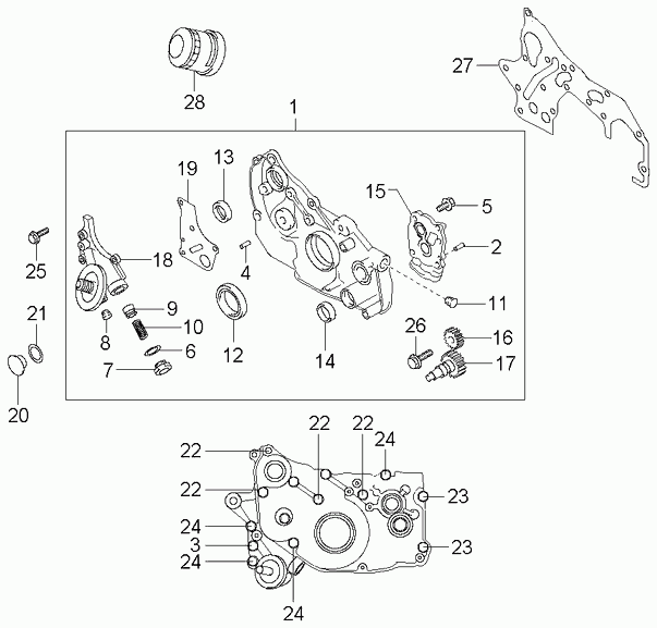 Hyundai 2139638060 - Уплътнение, маслена помпа vvparts.bg