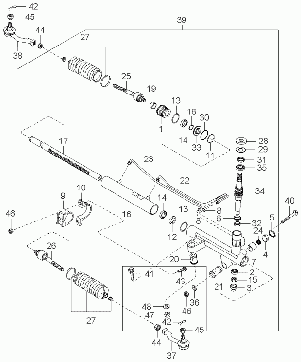 Hyundai 57710-3E020 - Ремонтен комплект, аксиален шарнир на напречна кормилна щанг vvparts.bg