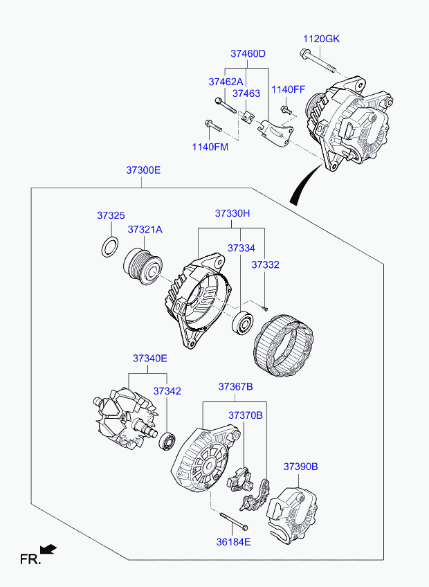 Hyundai 373702E300 - Регулатор на генератор vvparts.bg