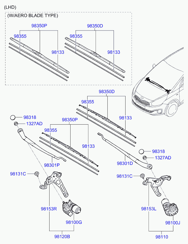 KIA 98360A4000 - Перо на чистачка vvparts.bg