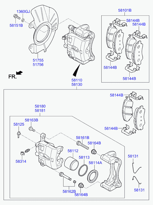 KIA 58130H8550 - Спирачен апарат vvparts.bg