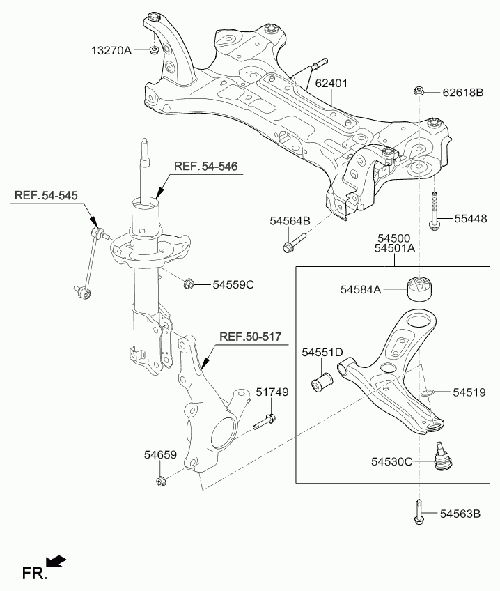 KIA 54501H8000 - Носач, окачване на колелата vvparts.bg