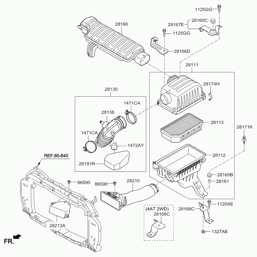 KIA 28113-1Y100 - Въздушен филтър vvparts.bg