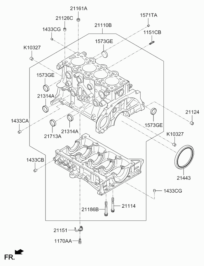 KIA 21443-2A200 - Семеринг, колянов вал vvparts.bg