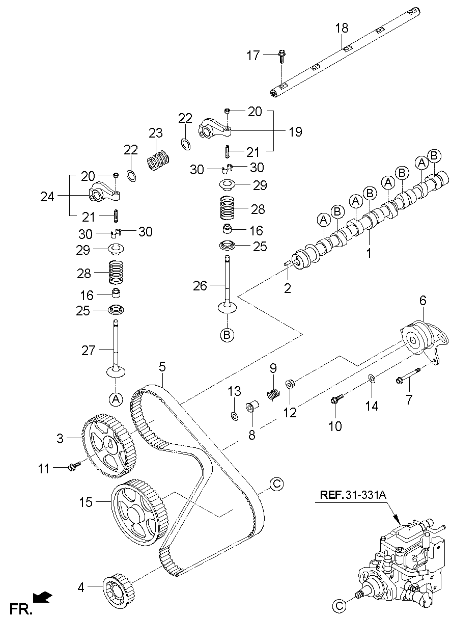 KIA 24317-42000 - Обтяжна ролка, ангренаж vvparts.bg