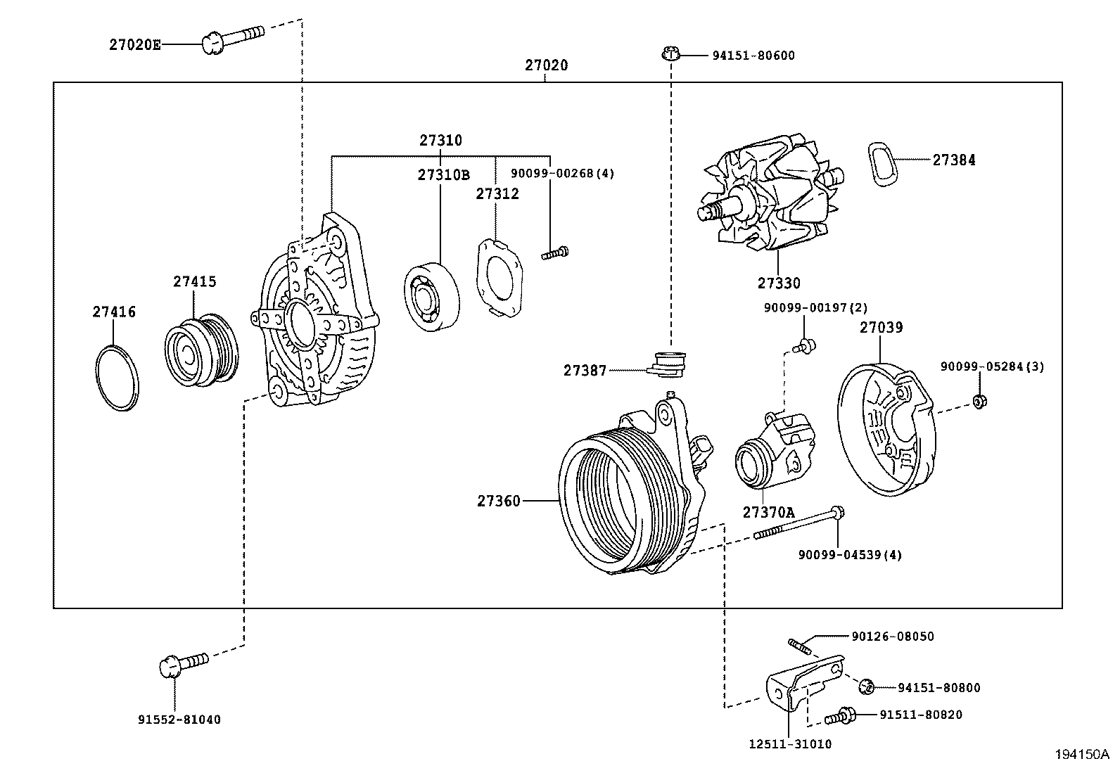 LEXUS 27060-31212 - Генератор vvparts.bg