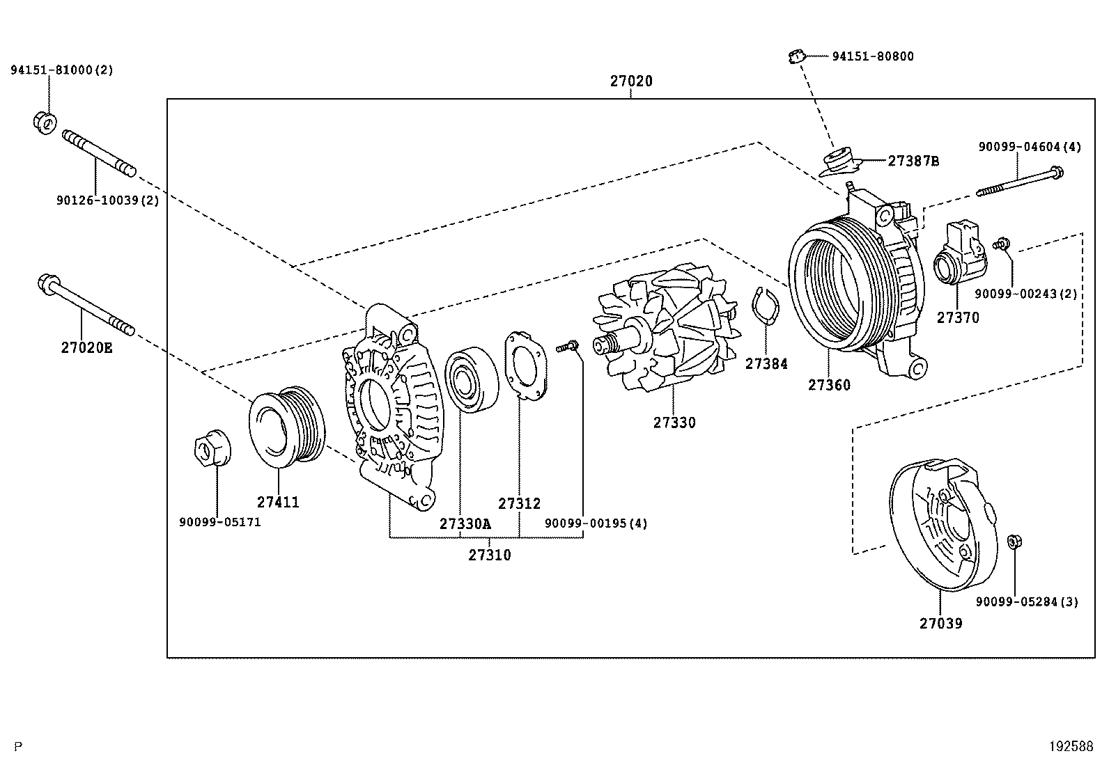 LEXUS 27060-38040 - Генератор vvparts.bg