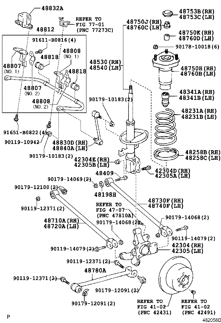 TOYOTA 48198-48010 - Шайба за надлъжен наклон на ос vvparts.bg