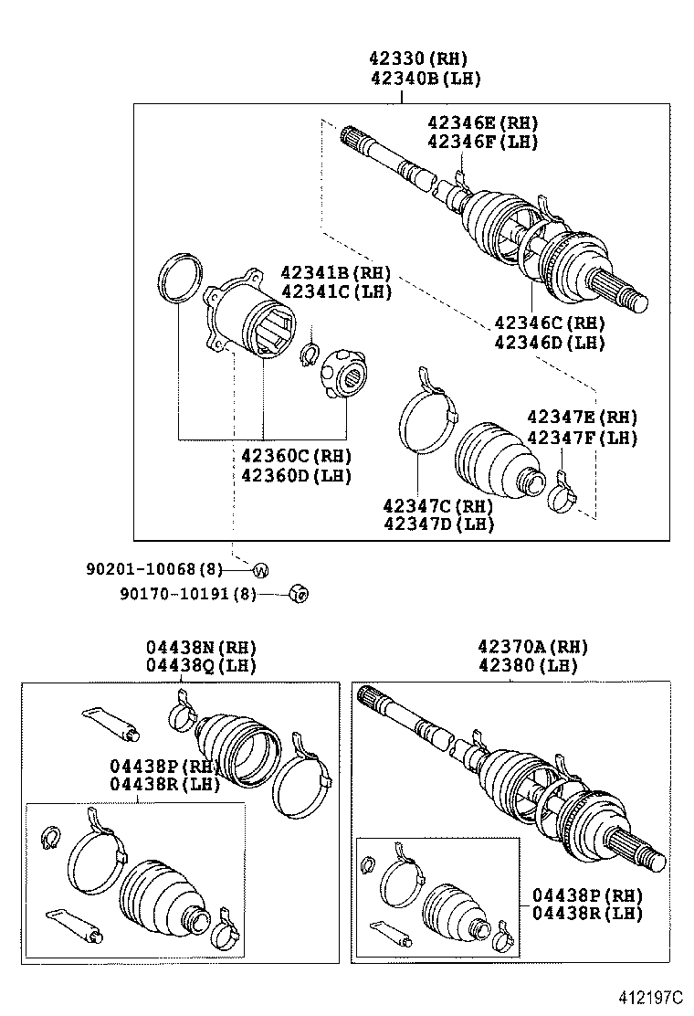 TOYOTA 4234028090 - Каре комплект, полуоска vvparts.bg