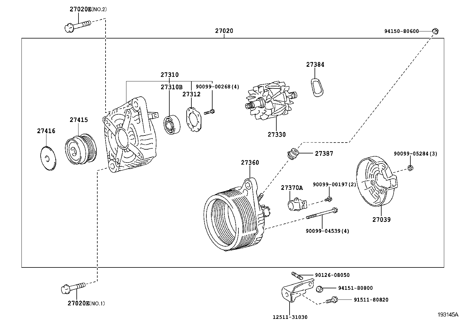 TOYOTA 27060 31331 - Генератор vvparts.bg