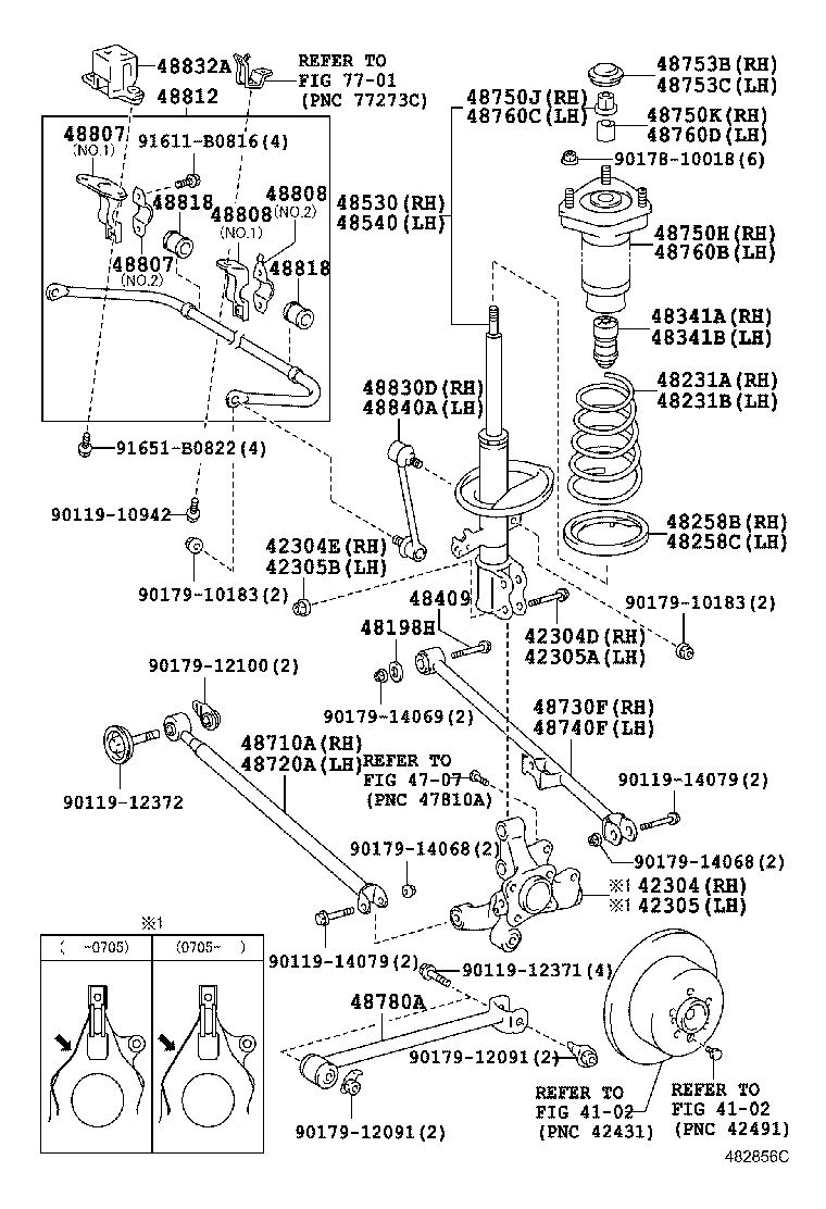 TOYOTA 48409-48010 - Закрепващ винт, каре vvparts.bg