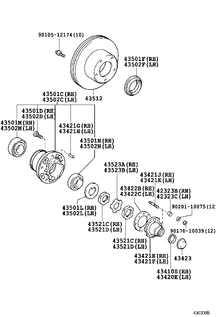 TOYOTA 43512-60130 - Спирачен диск vvparts.bg