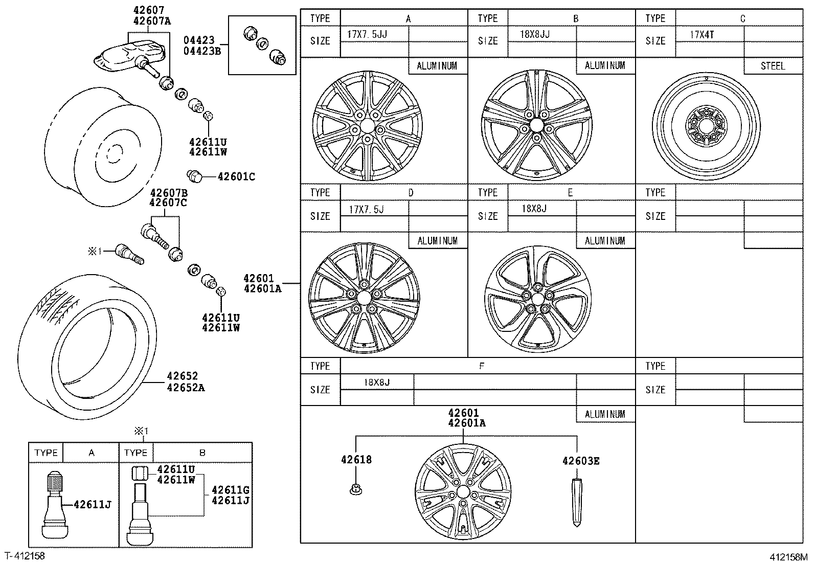 TOYOTA 4260750011 - Датчик на колелото, контролна система за налягане в гумите vvparts.bg