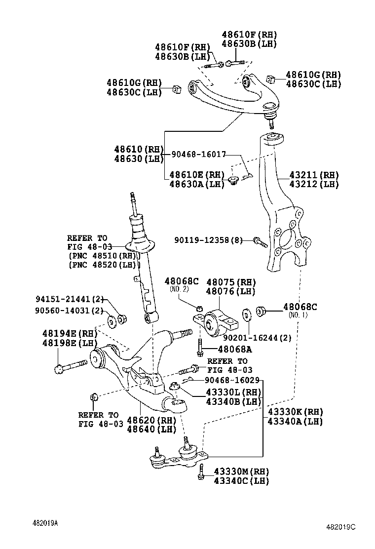 TOYOTA (FAW) 4863039085 - Носач, окачване на колелата vvparts.bg