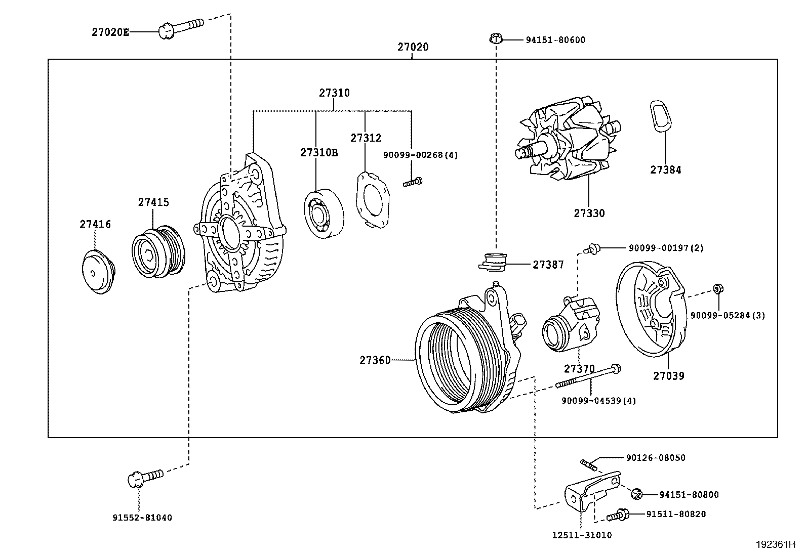 TOYOTA 27360-31240 - Статор, генератор vvparts.bg