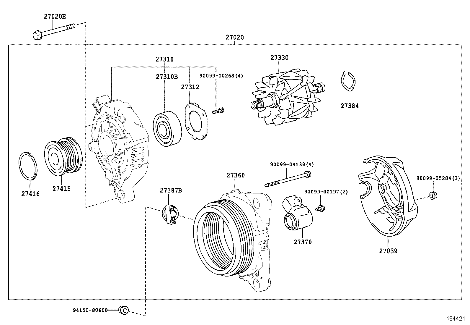 TOYOTA 27370-27060 - Държач, карбонови четки vvparts.bg