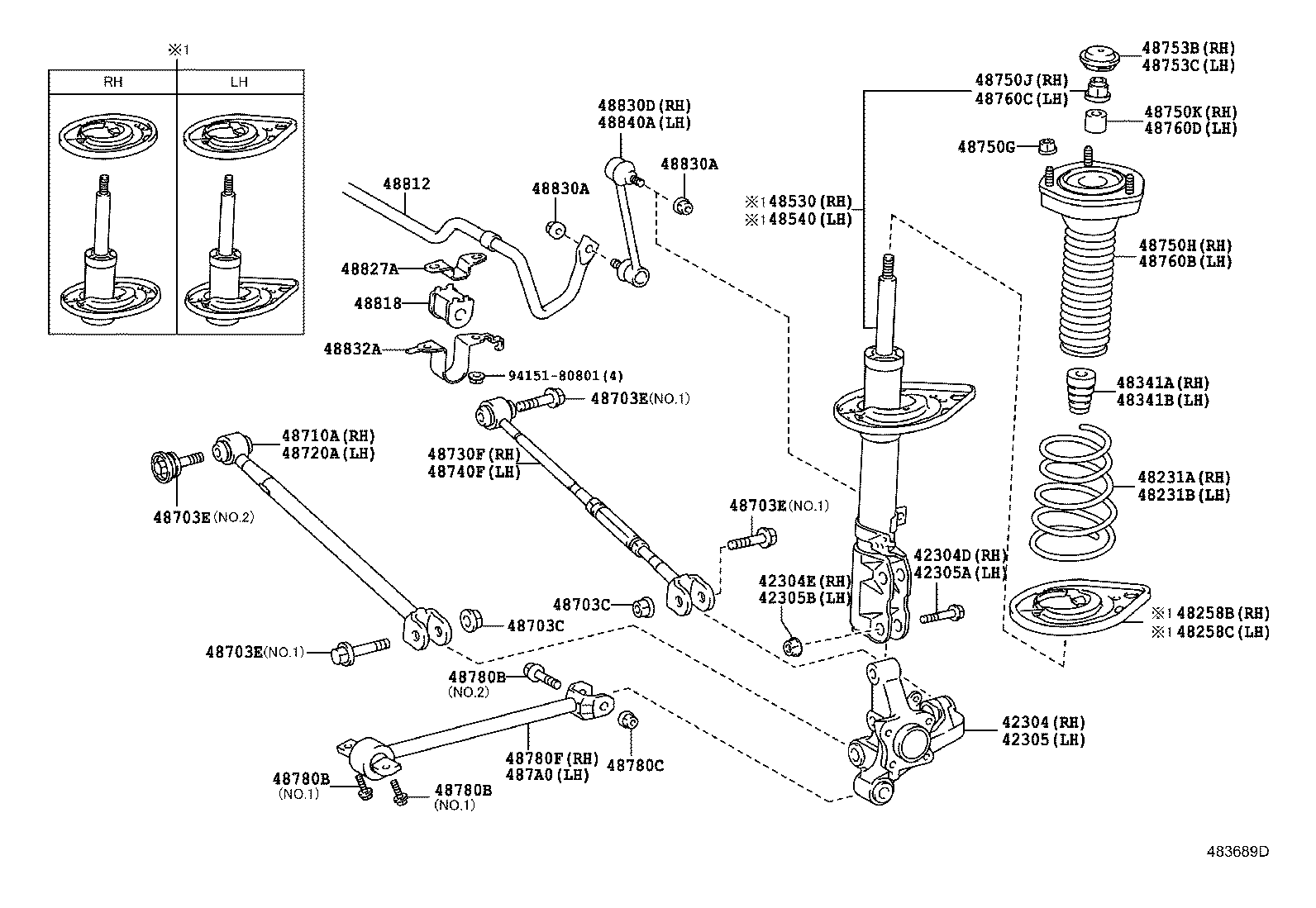 TOYOTA 4230433060 - Щанга / подпора, окачване на колелото vvparts.bg