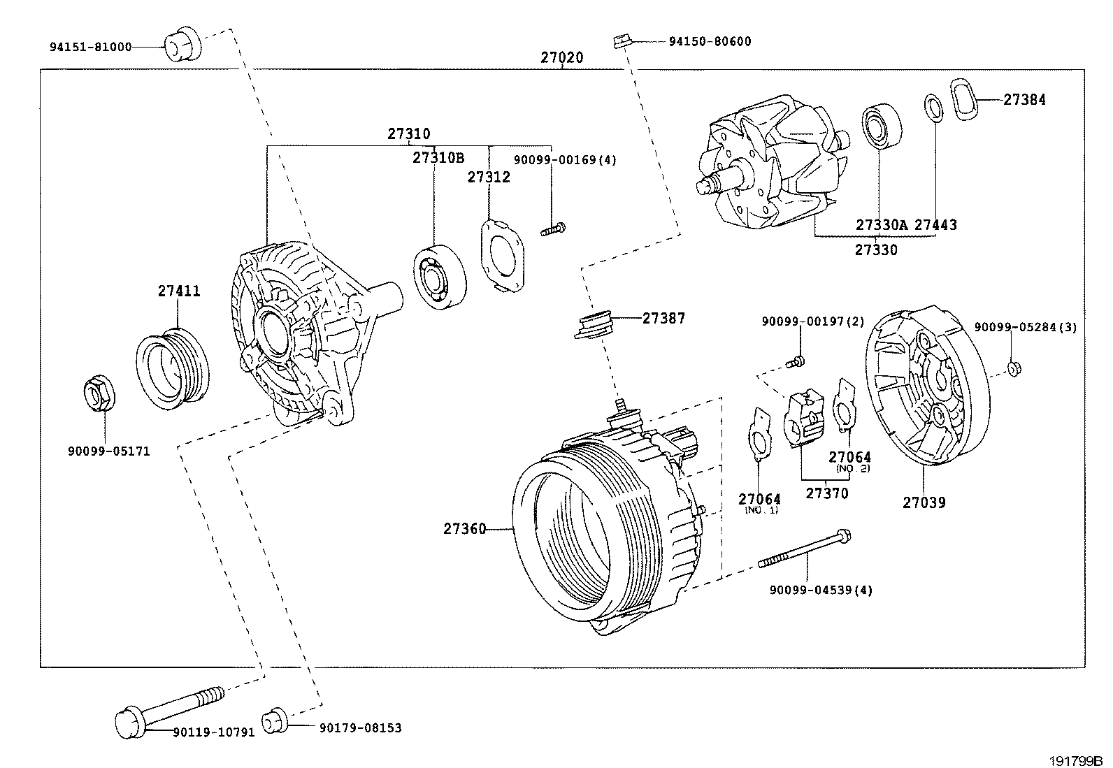 TOYOTA 2706050320 - Генератор vvparts.bg