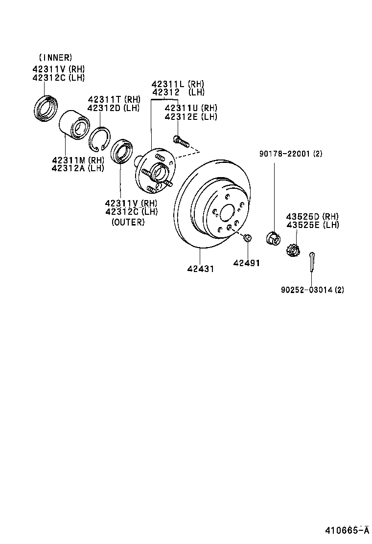 LEXUS 90369-38019 - Комплект колесен лагер vvparts.bg