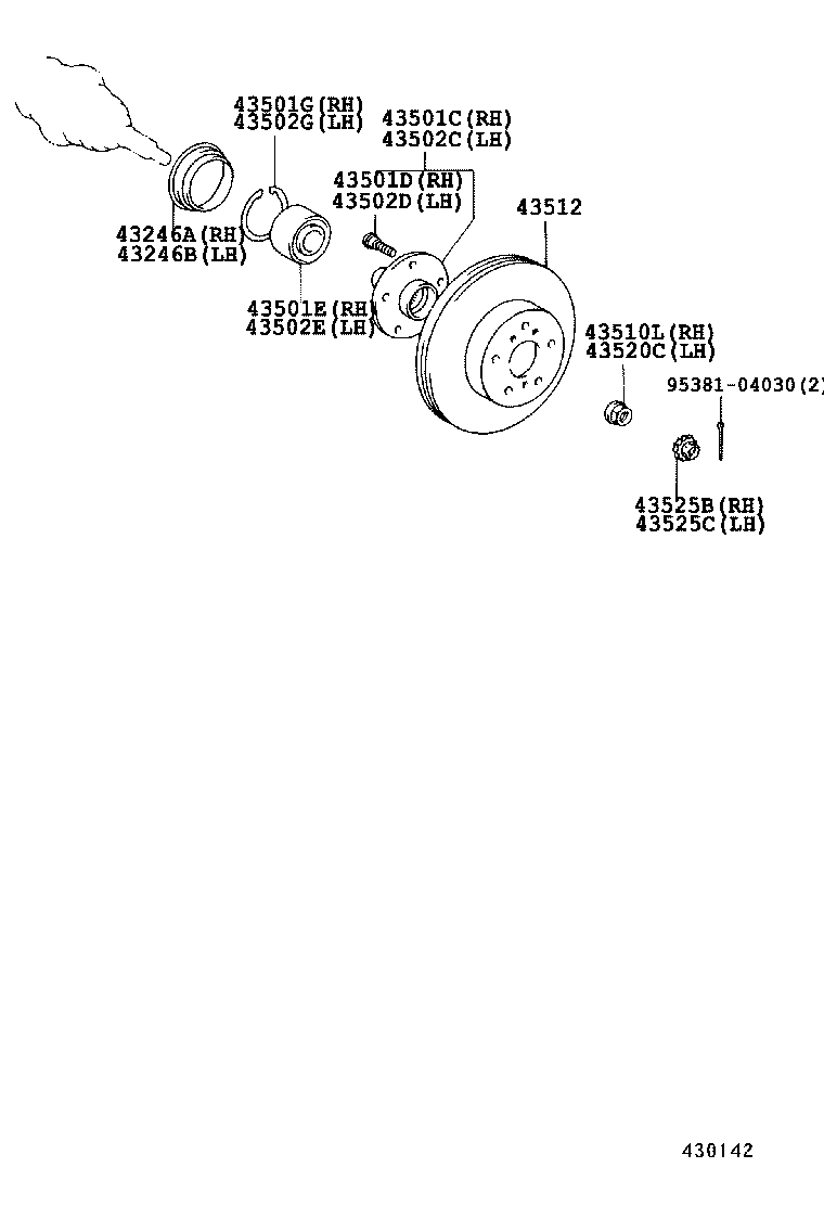 TOYOTA 4351248011 - Спирачен диск vvparts.bg